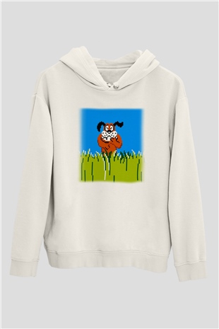 Duck Hunt Beyaz Unisex Kapşonlu Sweatshirt
