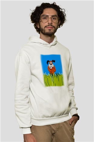Duck Hunt Beyaz Unisex Kapşonlu Sweatshirt