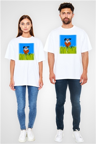 Duck Hunt Beyaz Unisex Oversize Tişört T-Shirt