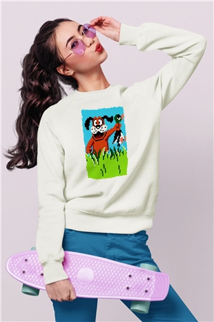 Duck Hunt Beyaz Unisex Sweatshirt
