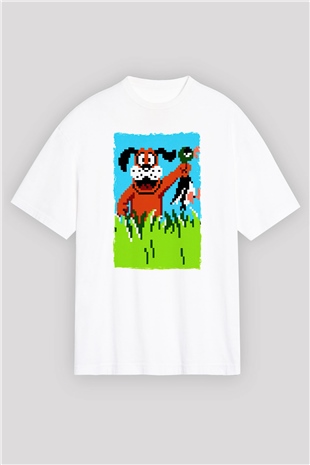 Duck Hunt Beyaz Oversize Tişört Oversize T-shirt