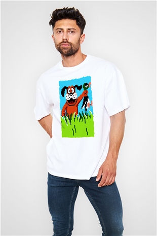 Duck Hunt Beyaz Oversize Tişört Oversize T-shirt