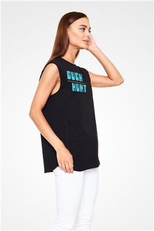 Duck Hunt Siyah Unisex Kolsuz Tişört