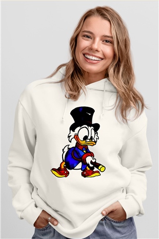 DuckTales Beyaz Unisex Hoodie