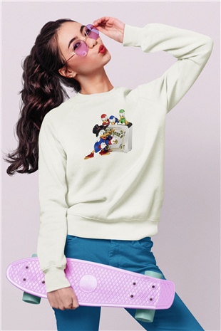 DuckTales Beyaz Unisex Sweatshirt
