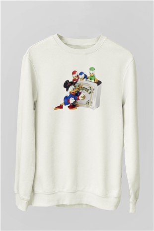 DuckTales Beyaz Unisex Sweatshirt