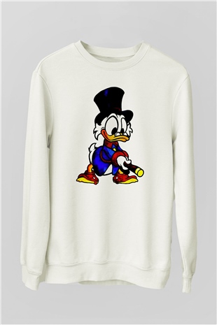 DuckTales Beyaz Unisex  Sweatshirt