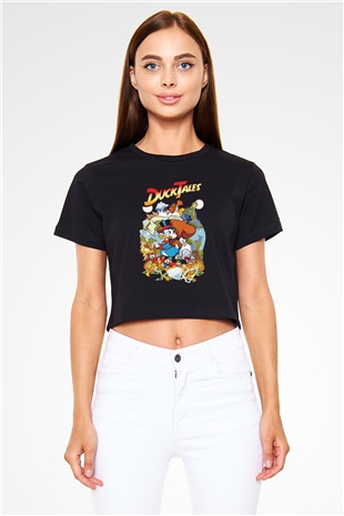 DuckTales Siyah   Crop Top Tişört