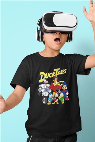 DuckTales Siyah Unisex  Çocuk Tişört