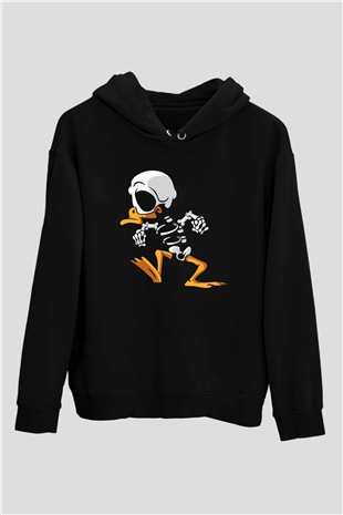 DuckTales Siyah Unisex Kapüşonlu Sweatshirt