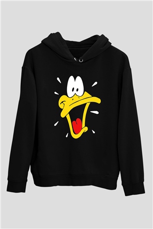 DuckTales Siyah Unisex Kapüşonlu Sweatshirt