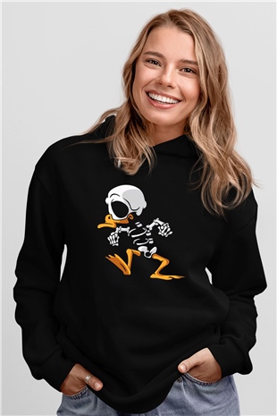 DuckTales Siyah Unisex Kapüşonlu Sweatshirt