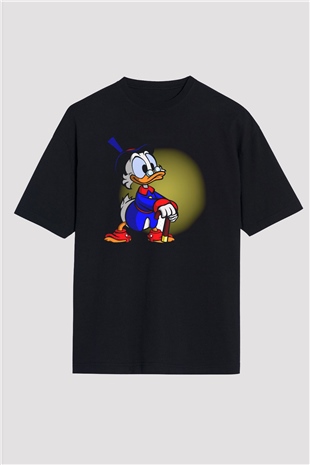 DuckTales Siyah Unisex Oversize Tişört
