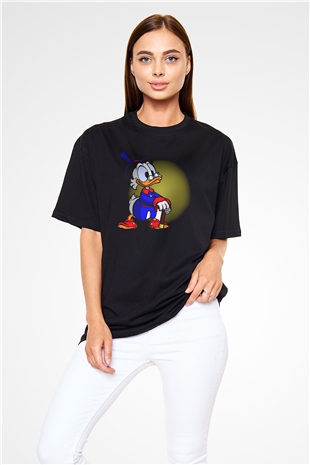 DuckTales Siyah Unisex Oversize Tişört