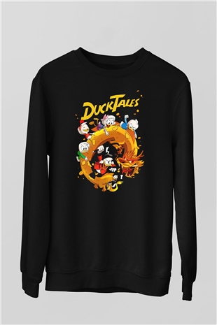 DuckTales Siyah Unisex  Sweatshirt