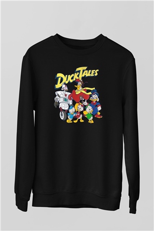 DuckTales Siyah Unisex  Sweatshirt