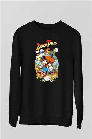 DuckTales Siyah Unisex  Sweatshirt
