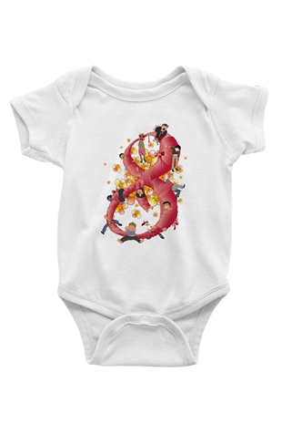Dünya Kadınlar Günü Baskılı Beyaz Unisex Bebek Body - Zıbın