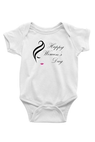 Dünya Kadınlar Günü Beyaz Bebek Body - Zıbın