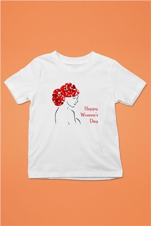 Dünya Kadınlar Günü Beyaz Unisex Çocuk Tişört
