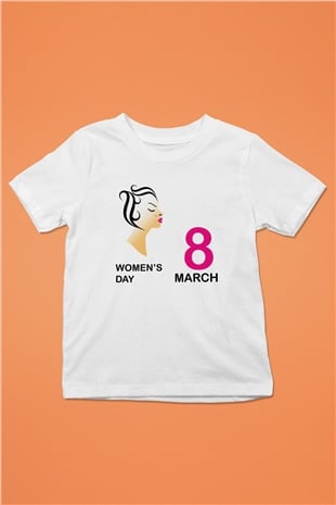 Dünya Kadınlar Günü Beyaz Unisex Çocuk Tişört
