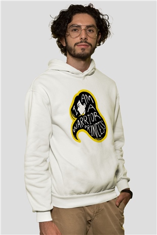 Dünya Kadınlar Günü Beyaz Unisex Kapşonlu Sweatshirt
