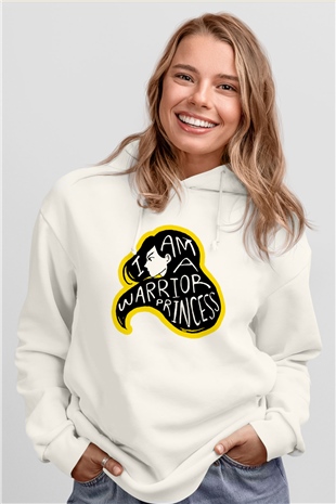 Dünya Kadınlar Günü Beyaz Unisex Kapşonlu Sweatshirt