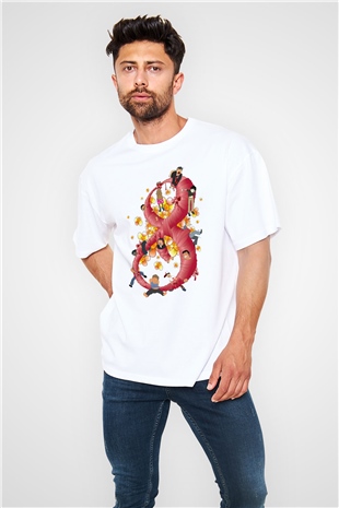 Dünya Kadınlar Günü Beyaz Unisex Oversize Tişört T-Shirt