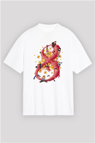 Dünya Kadınlar Günü Beyaz Unisex Oversize Tişört T-Shirt