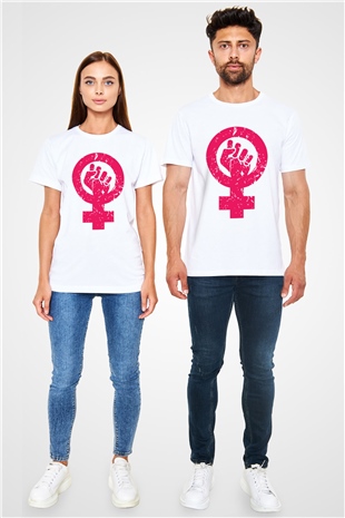 Dünya Kadınlar Günü Beyaz Unisex Tişört T-Shirt - TişörtFabrikası