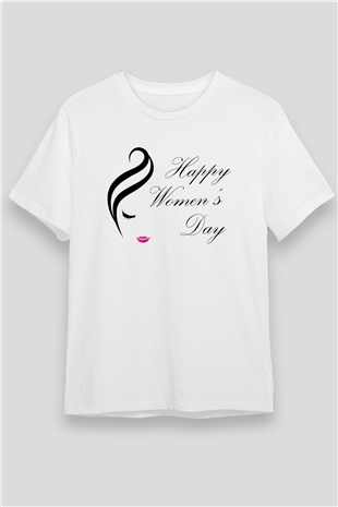 Dünya Kadınlar Günü Beyaz Unisex Tişört T-Shirt - TişörtFabrikası