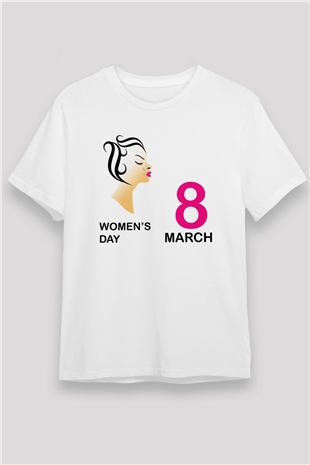 Dünya Kadınlar Günü Beyaz Unisex Tişört T-Shirt - TişörtFabrikası