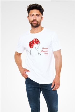 Dünya Kadınlar Günü Beyaz Unisex Tişört T-Shirt - TişörtFabrikası