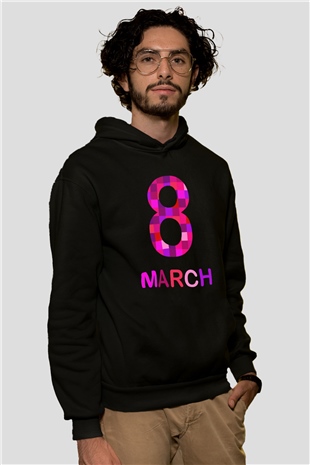 Dünya Kadınlar Günü Siyah Unisex Hoodie