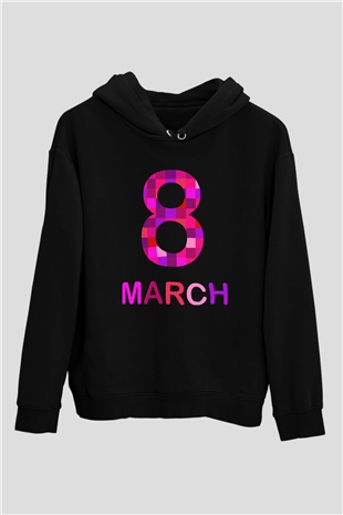 Dünya Kadınlar Günü Siyah Unisex Hoodie