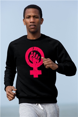 Dünya Kadınlar Günü Siyah Unisex Sweatshirt