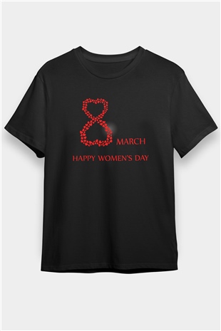 Dünya Kadınlar Günü Siyah Unisex Tişört T-Shirt - TişörtFabrikası