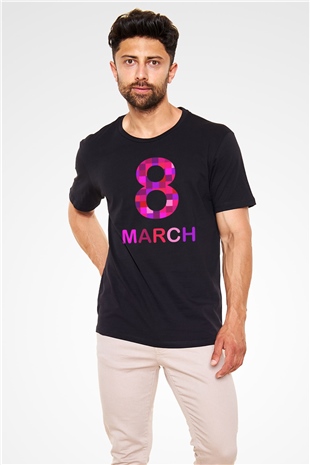 Dünya Kadınlar Günü Siyah Unisex Tişört T-Shirt - TişörtFabrikası