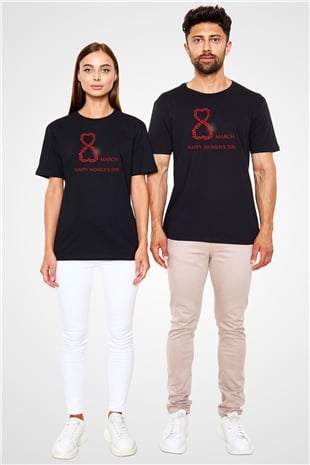 Dünya Kadınlar Günü Siyah Unisex Tişört T-Shirt - TişörtFabrikası
