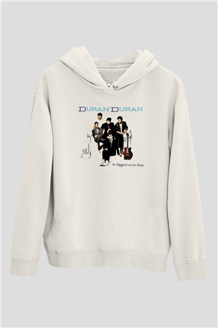 Duran Duran Baskılı Unisex Beyaz Hoodie
