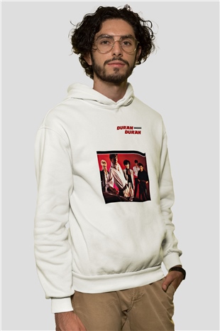 Duran Duran Baskılı Unisex Beyaz Hoodie