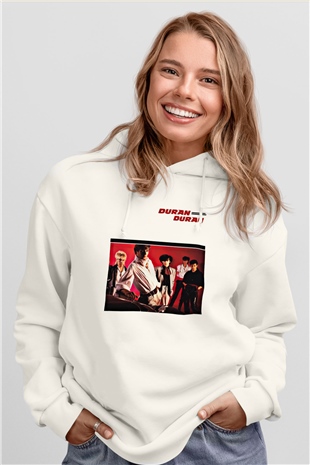 Duran Duran Baskılı Unisex Beyaz Hoodie