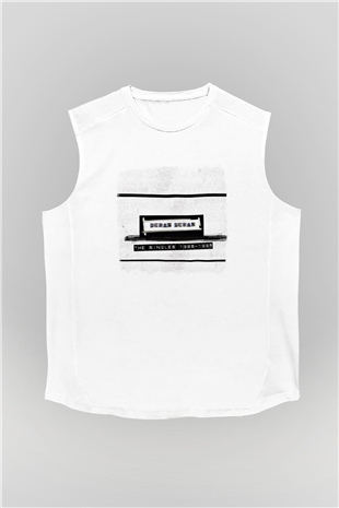 Duran Duran Baskılı Unisex Beyaz Kolsuz Tişört