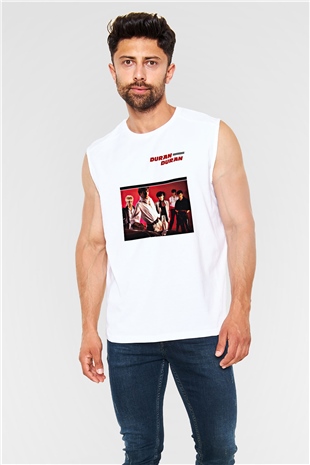 Duran Duran Baskılı Unisex Beyaz Kolsuz Tişört