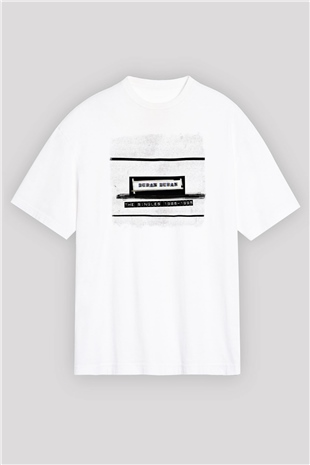 Duran Duran Baskılı Unisex Beyaz Oversize Tişört