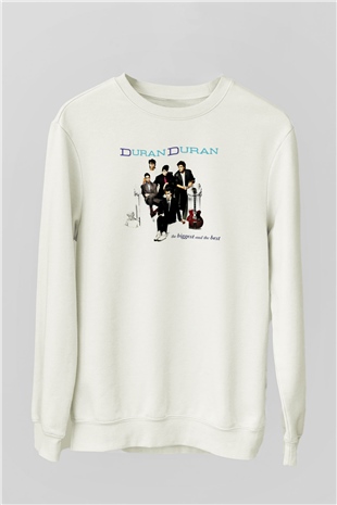 Duran Duran Baskılı Unisex Beyaz Sweatshirt