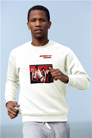 Duran Duran Baskılı Unisex Beyaz Sweatshirt