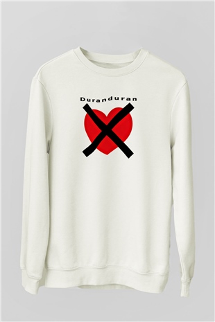 Duran Duran Baskılı Unisex Beyaz Sweatshirt