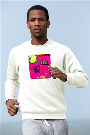 Duran Duran Baskılı Unisex Beyaz Sweatshirt