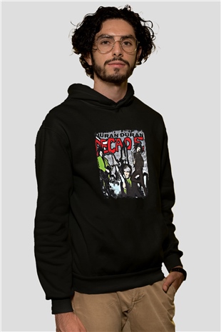 Duran Duran Baskılı Unisex Siyah Hoodie